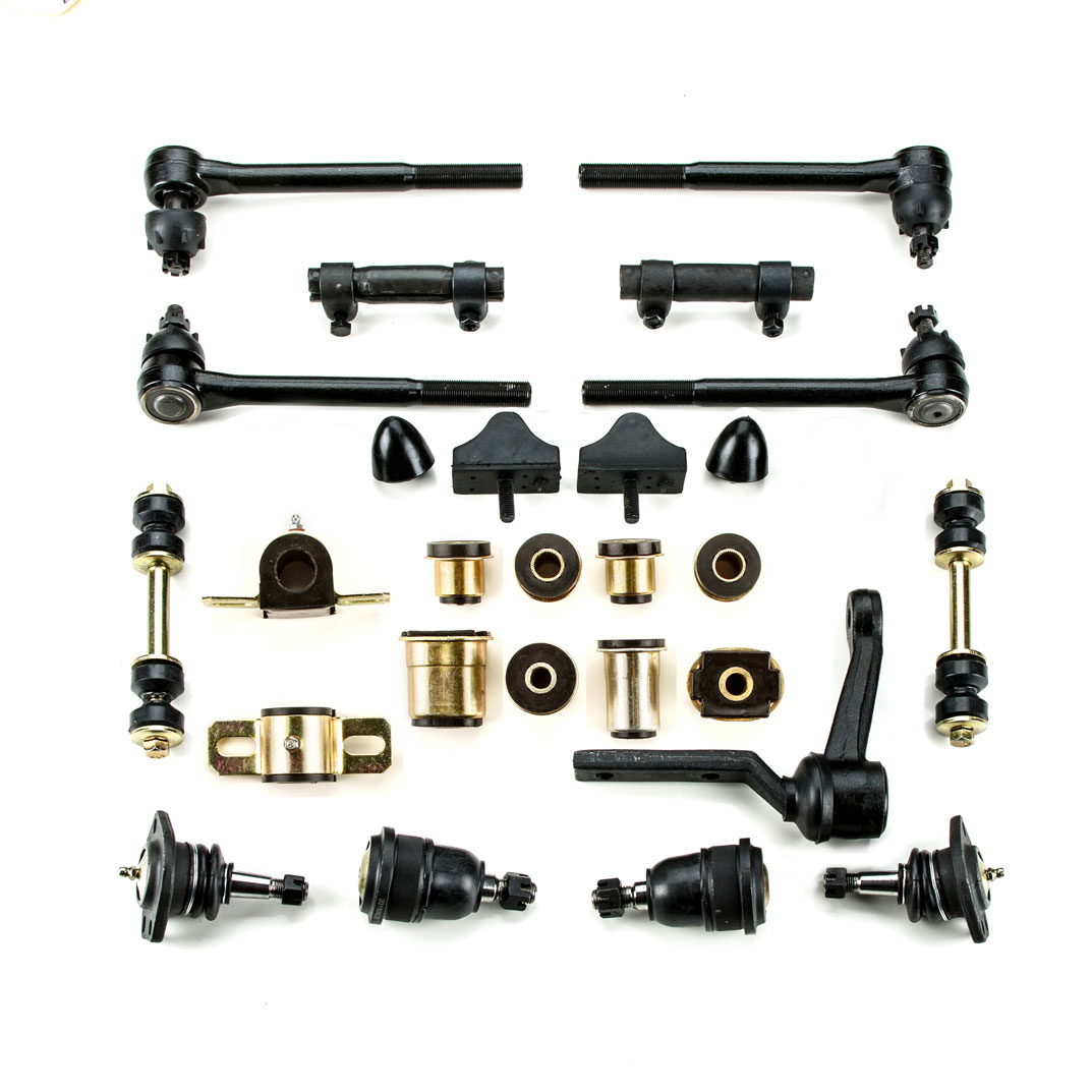 1971 1972 Oldsmobile 442 Cutlass Black Polyurethane New Front End Suspension Master Rebuild Kit with Oval Control Arm Bushings Questions & Answers